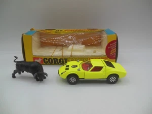 Corgi toys 342 Whizzwheels Lamborghini P400 GT Miura & Fighting Bull Mint - Picture 1 of 14