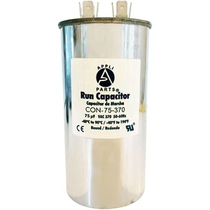 Condensador de funcionamiento de piezas de aplicación para CA 75 MFD UF (MICROFARADIOS) 370 VAC CBB65 redondo Univ - Imagen 1 de 8