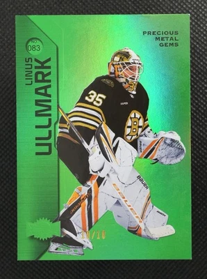 2023-24 Metal Universe - Linus Ullmark - Precious Metal Gems Green 10/10 - Image 1 of 2
