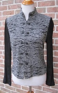 Cárdigan Chaqueta Tejida Estampado Cebra y Negro Colección St John Cremallera Frontal Talla 8 - Imagen 1 de 10