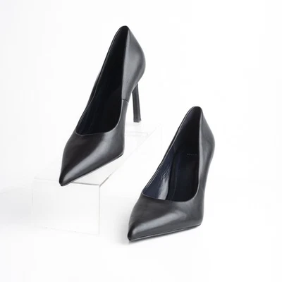 Zapatos de tacón Massimo Dutti Studio para mujer corte cuero negro punta EE. UU. 9 UE 40 NUEVO SIN ETIQUETAS Foto 1 de 4