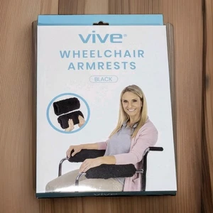 Nuevo par de fundas de reposabrazos para silla de ruedas de espuma viscoelástica de piel de oveja Vive - Imagen 1 de 10