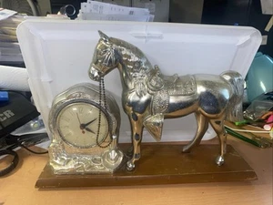 Vintage Horse Clock Gibralter MFG Co. Inc Jersey City 4, NJ USA Works! - Picture 1 of 10