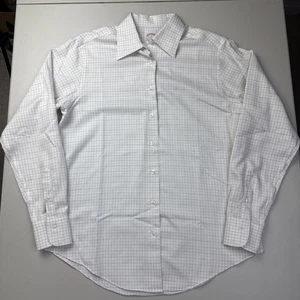 Brooks Brothers Women's Size 4 White/Gold Gingham Dress Shirt Classic Fit - Picture 1 of 11