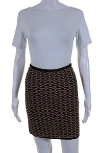 Missoni Womens Unlined Stretch Knit Geometric Print Mini Skirt Brown Size 10 - Picture 1 of 6