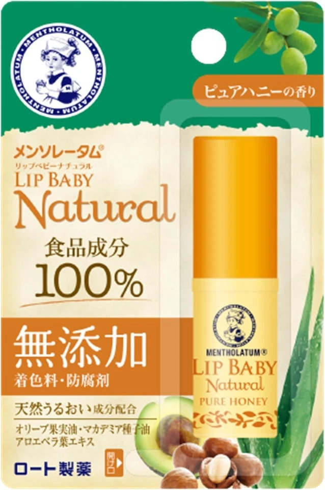 Fragancia ROHTO Mentholatum Lip Baby Natural 4g Miel Pura Foto 1 de 3