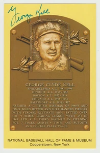 George Kell Signed Gold Hall Of Fame Postcard - Detroit Tigers - Picture 1 of 2