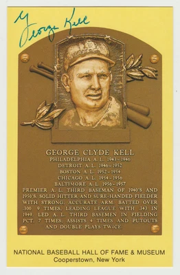 George Kell Signed Gold Hall Of Fame Postcard - Detroit Tigers - Image 1 of 2