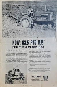Anuncio de revista agrícola Oliver 6 arados 1800 de colección 1963 - Imagen 1 de 1