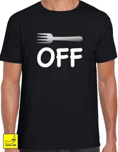Fork Off Novelty T-Shirt Cooking Dinner Funny Chef Tee Birthday Gift Kitchen Tee - Picture 1 of 7