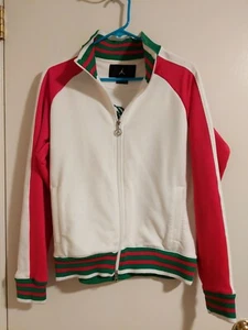 Nike Air Jordan Fuschia Pink Green White Zip up Sweatshirt Track Girls sz 12-14 - Picture 1 of 2