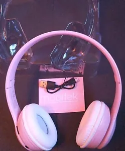 MOBITEK WIRELESS HEADPHONES IN STYLISH PINK PADDED BRAND NEW - Picture 1 of 3