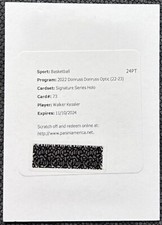 2022-23 Donruss Optic Signature Series Holo Auto WALKER KESSLER #73 NBA Jazz