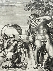 Cyclops Polyphemus ENGRAVING Etching ANNIBALE CARRACCI 17th Century - Picture 1 of 4