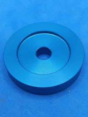 RIVERTONE 45 RPM RECORD ADAPTOR FLAT STYLE BLUE COLOR SOLID ALUMINUM