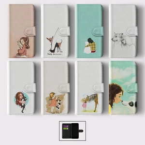 FLIP WALLET PHONE CASE FOR IPHONE 16 15 14 13 12 11 PET LOVER GIRL CUTE CARTOON - Picture 1 of 10