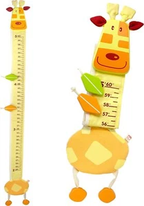 Wood and Fabric Wall Growth Chart, Height Measurement, Scale, Ruler Giraffe - Picture 1 of 7