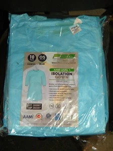 10 robes d'isolation réutilisables PSG AAMI niveau 1 neuves ~ lot de robes d'isolation scellées - Photo 1/5