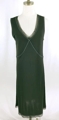 Vestido midi J. Jill para mujer talla M negro con cuello en V sin mangas detalle de malla negra Foto 1 de 4