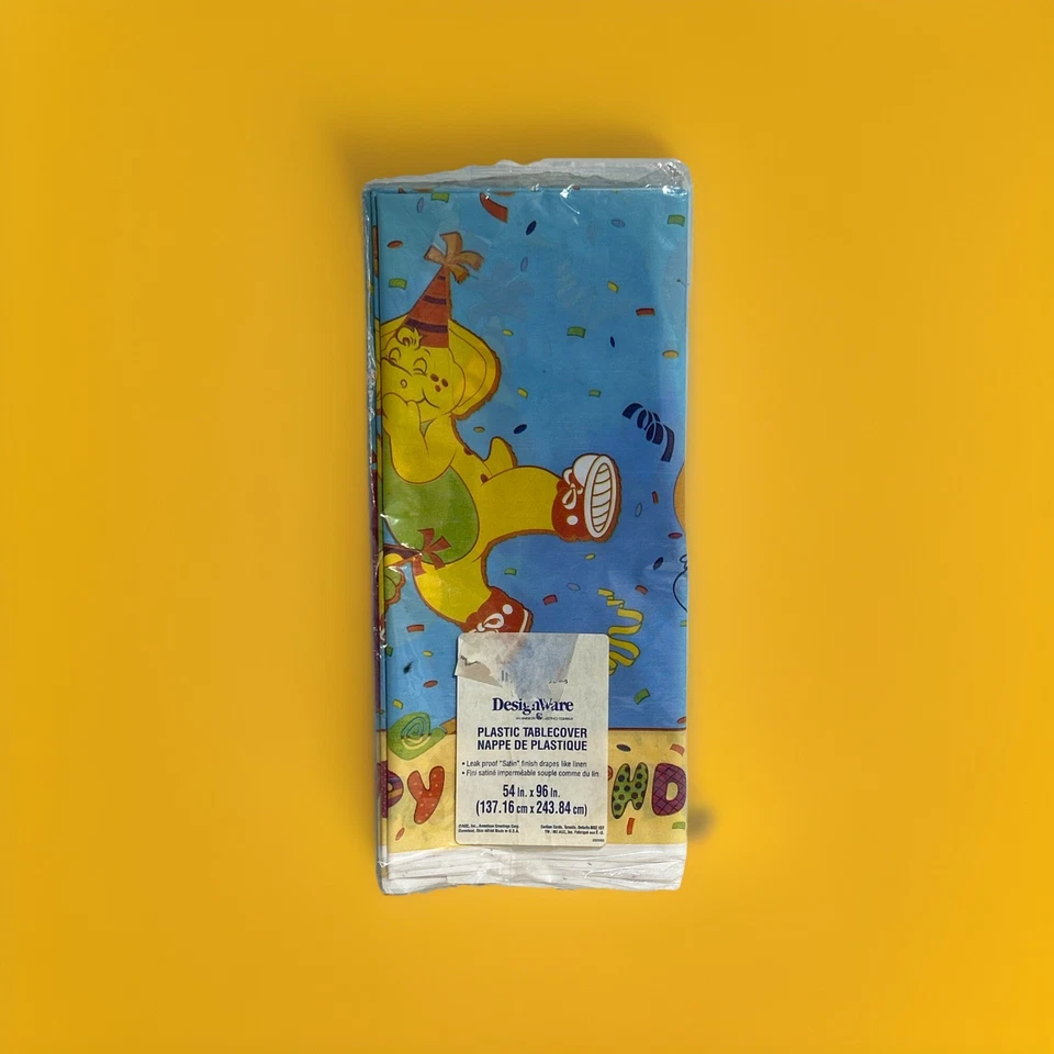 BARNEY BIRTHDAY PARTY Plastic Table Cover, 54” X 96”, Sealed, Vintage 1990’s NOS - Image 1 of 4