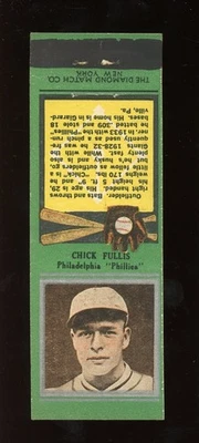 1934 Diamond Matchbooks U1 Baseball #62 Chick Fullis VG/EX - Image 1 of 2