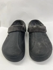 Crocs Mammut Luxe schwarz Kunstfell Slipper gefüttert Clogs Komfortschuhe Herren 13 - Bild 1 von 4