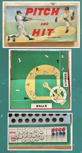 Vintage Pitch And Hit Board Game Milton Bradley 1940s-1950s - Picture 1 of 8