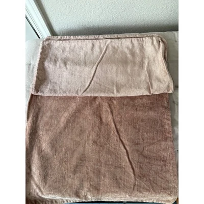 2PC Set West Elm Pillow Shams 20X20 Pink Brown Velour Home Living Room Modern - Image 1 of 4