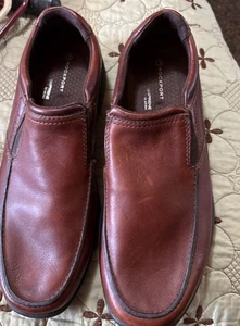 Rockport Loafers Slip-on Adiprene by Adidas Shoes Mens Size 11.5 Tan Leather - Picture 1 of 12