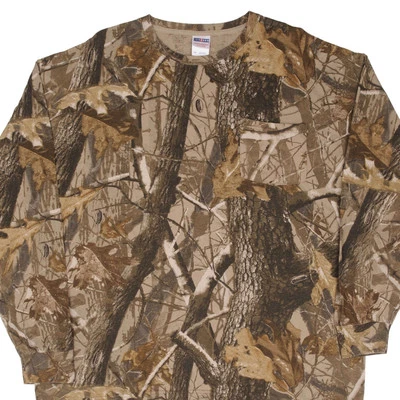 CAMISETA VINTAGE CAZA REALTREE HARDWOODS CAMUFLAJE MANGA LARGA BOLSILLO TALLA 2XL Foto 1 de 4