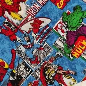13020874 - Marvel Comic Burst - 100% cotton print fabric - Blue - Picture 1 of 4
