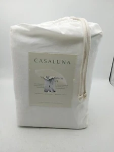 Casaluna Supima Sateen Sheet Set Full White 500 Thread Count - Picture 1 of 7