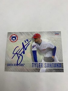 Tyler Santana Signed Card 2023 South Bend Cubs Team Card IP Auto