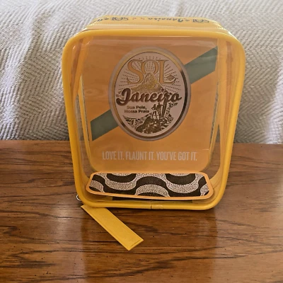 Bolsa bolsa con cremallera de maquillaje de viaje acrílico transparente Sol De Janeiro 6x5x2 pulgadas VACÍA Foto 1 de 4