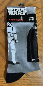 Star Wars Darth Vader Stormtrooper Crew Socks Size 9 - 13 NWT - Picture 1 of 1