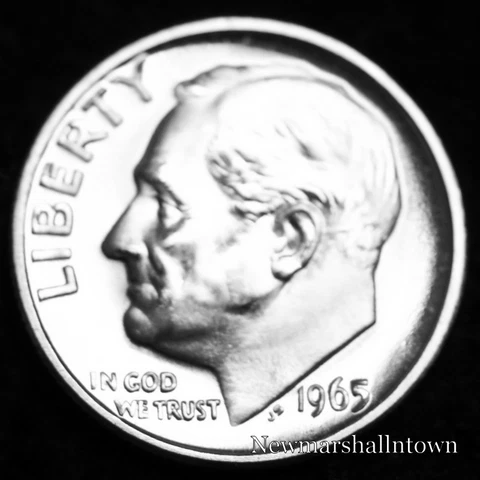 1965 SMS Roosevelt Mint Dime ~ Raw U.S. Coin Cover