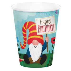 Gnomes Party Supplies Paper Cups 8 Pack Tableware Birthday Gnome Girl Boy - Picture 1 of 1
