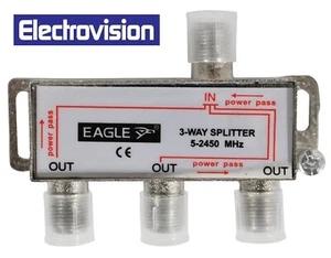 2.45 GHz Satellite 3 Way Splitter with DC Pass - Picture 1 of 1