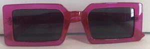 Untamid Womens Designer Rectangle Sunglasses. Pink. Black Lenses 50[]22-142 - Picture 1 of 10
