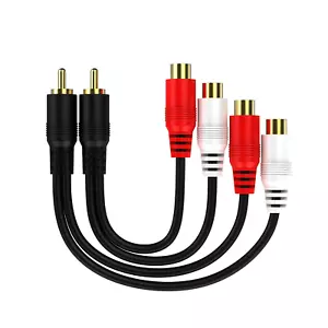 RCA 1 Male to 2 Female Audio Speaker Y Adapter Splitter Cable with OFC Conductor - Picture 1 of 12