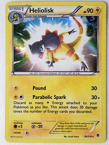 HOLO Heliolisk 30/119 LP - XY Phantom Forces Pokemon Card - Kouki Saitou Art - Imagen 1 de 2
