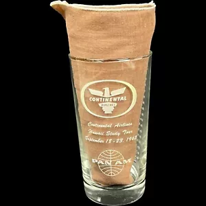 Vintage Continental Airlines Pan Am Airlines 1962 Hawaii Study Tour Glass Hiball - Picture 1 of 8