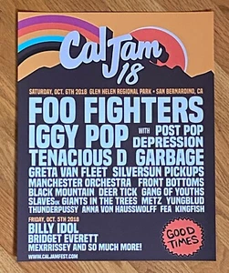 Foo Fighters FRAMED POSTER 2018 Cal Jam Promo Print Iggy Pop Tenacious D Garbage - Picture 1 of 6