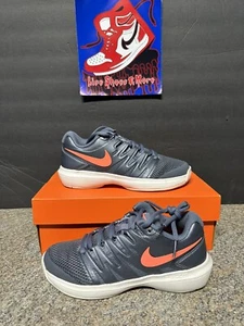Size 5 Nike Air Zoom Prestige HC Womens Tennis Shoe blue/mango AA8024 401 - Picture 1 of 6