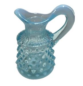Botella Cruet Vintage Azul Opalescente Hobnail Vidrio, Sin Tapón - Imagen 1 de 12