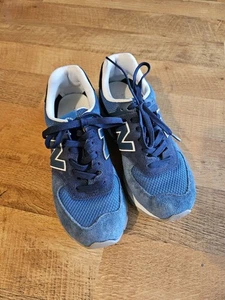 New Balance Hombre Talla 7 Azul Zapatos 574 Gamuza Ribete Buen Estado - Imagen 1 de 9