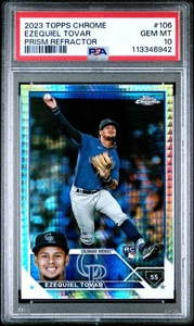 2023 Topps Chrome #106 Ezequiel Tovar Prism Refractor PSA 10 Rookie RC - Imagen 1 de 2