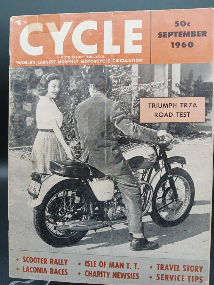 REVISTA DE BICICLETAS SEP 60 Triumph TR7A Laconia Isla de Man T.T. *Pg central suelta Foto 1 de 4