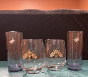Summer Fun Bee Jeweled Stiellos Wein & Schmetterling Longdrinkgläser Party Time - Bild 1 von 24