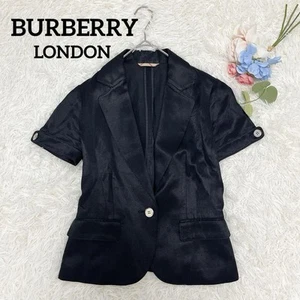 BURBERRY Linen 1B Short Sleeve Jacket Nova Check - Picture 1 of 10